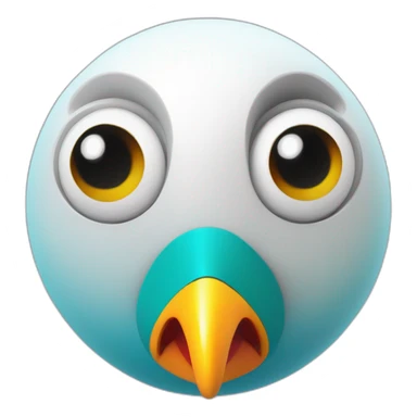 3d sphere with a cartoon Parrot skin texture with big childish eyes talking sticker