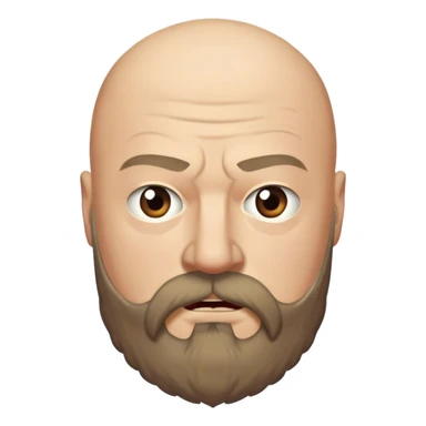 Rickard Karstark from game of thrones, bushy beard, bald head sticker
