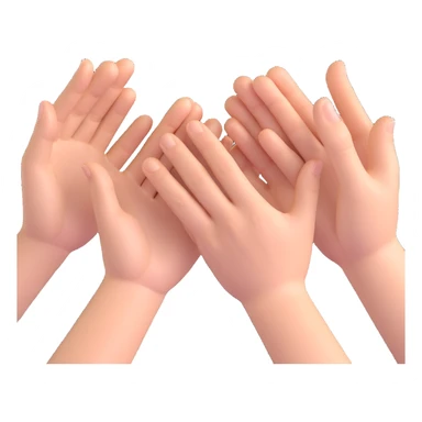 yellow emoji style Realistic hands clapping, joyful celebration, focus on hands, motion blur, bright background sticker