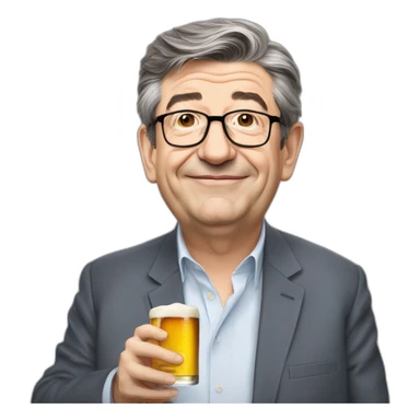 Poutinebois une bière avec Jean-Luc Melenchon sticker