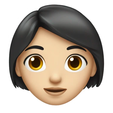 Pale woman with long black hair parted in the middle and hazel eyes sticker