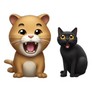 gopher screams and a black cat  sticker