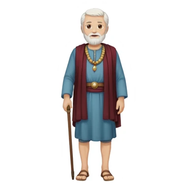 El anciano: persona noble y bondadosa, ropa normal es decir, ni de persona millonaria ni de persona sin dinero, pelo blanco, barba corta blanca. cuerpo entero de la época púnica sticker