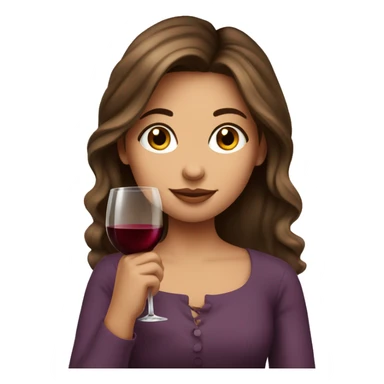 Pretty girl with brown hair sipping on wine  sticker