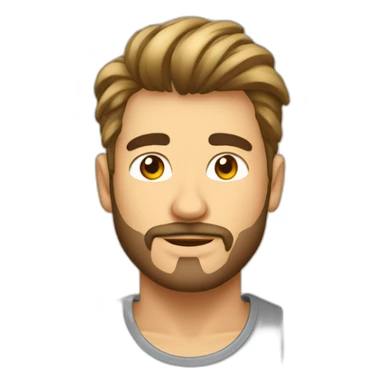 Hombre moreno de 19 años, pelo liso corto estilo mullet sticker