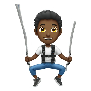 black guy in bungee jump sticker