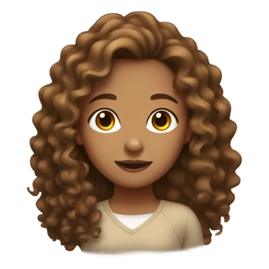 A tan girl, with long brown curly hair  sticker