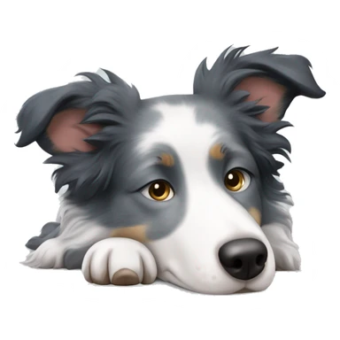 border collie blue merle sleeping sticker