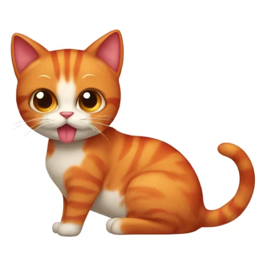 Red cat with sugary and head sticker
