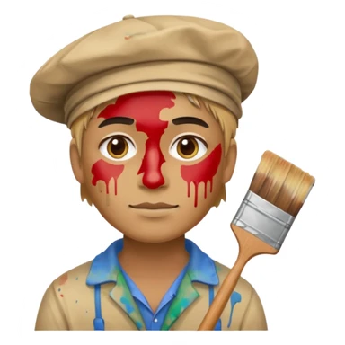 Painter with Paint Stained Face sticker