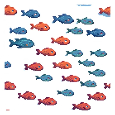 a colony of sad fish swimming away sticker