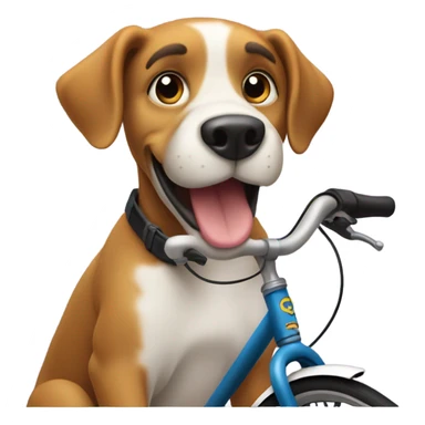 Dog riding a bike sticker