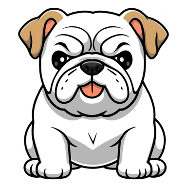 bulldog with wrinkled face sticker