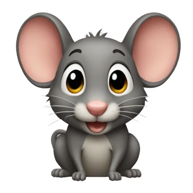 Ratón con pelo sticker