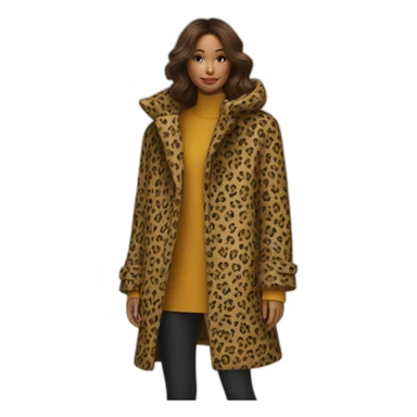 Coat leo print sticker