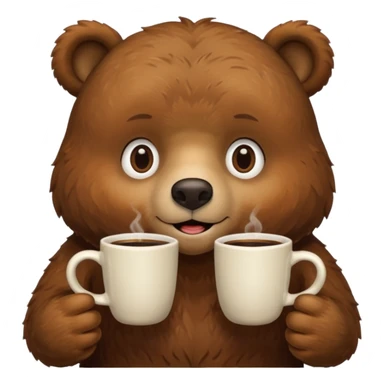 a bear holding 2 cups of coffee  sticker
