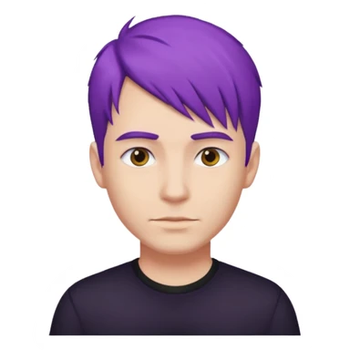 man with purple hair and black shirt sticker
