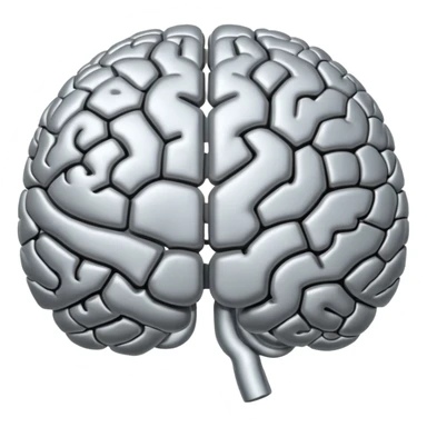 A metal human brain sticker