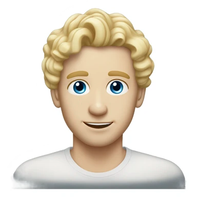 3/4 profile light curl blonde 30yo man blue eyed pale skin sticker