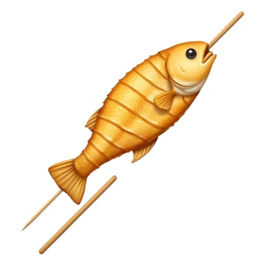 fried fish on stick sticker