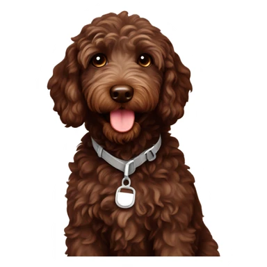 mini chocolate labradoodle  sticker