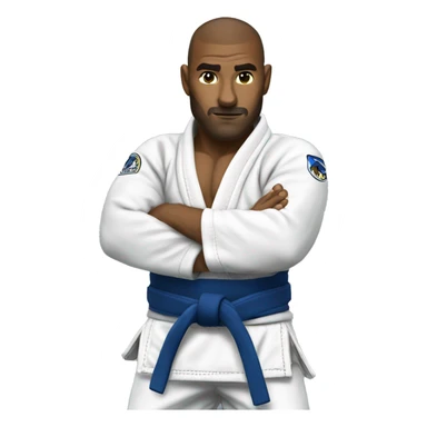 A wolf with Bjj gi and white belt sticker