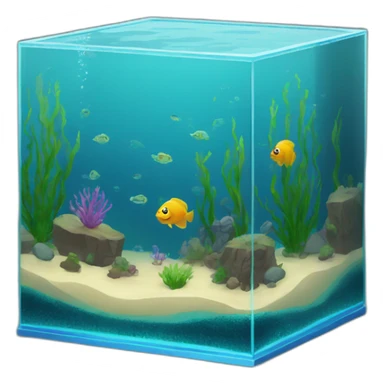 Cube fish tank no fish sticker
