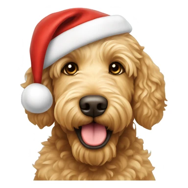 Golden Labradoodle in a Santa hat  sticker