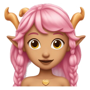 caramel-skinned elf girl with long pink hair sticker