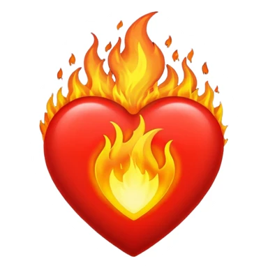 Black heart fire sticker