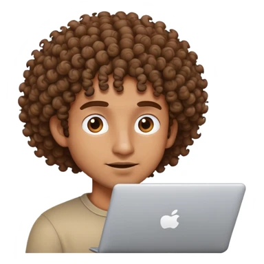 BROWN MAN WITH CURLY HAIR SEARCHING THE WEB sticker