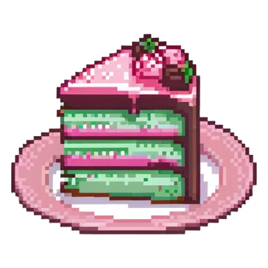 slice of cake with pink frosting sticker