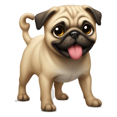 perro pug lanzando besos sticker