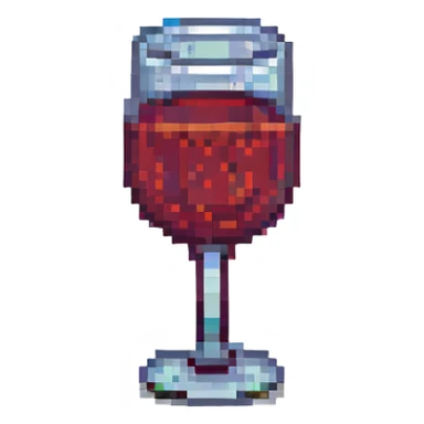a pixel art wine glass sticker