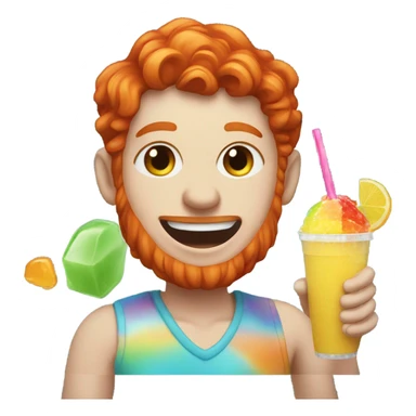 ginger drinking a slushie sticker