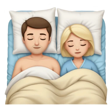 Man and woman in bed sleeping sticker