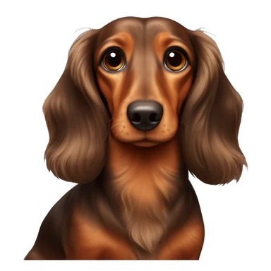 long haired brown dachshund sticker