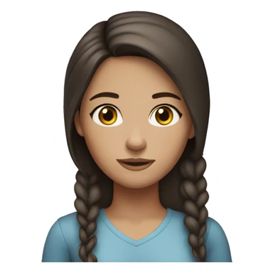 brunette girl with blue-gray eyes, semi-tan skin, and very faint freckles sticker