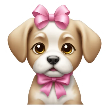 Puppy with a pink bow  sticker