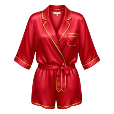 Pijama de satin color cherry sticker