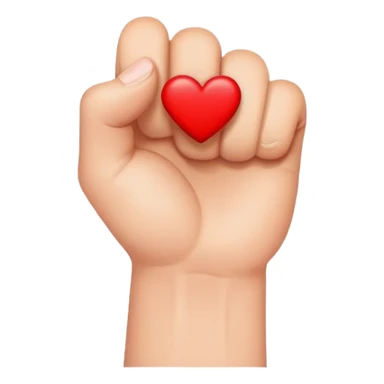 fist icon with a small heart floating above it sticker