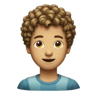 A boy with curly short hairs   sticker