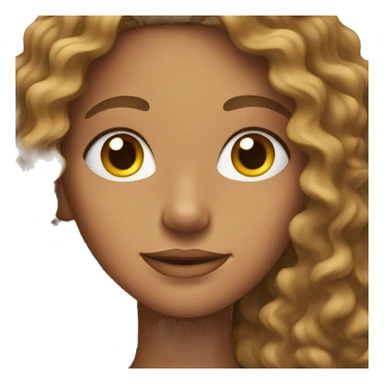 Tan girl with long curly brown hair  sticker