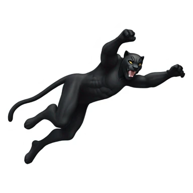 Black panther cliff diving into ocean sticker