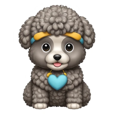 gray toy poodle sticker
