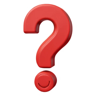 3D red question mark made of plasticine sticker