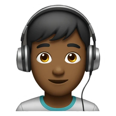 A boy wearing headphone sticker