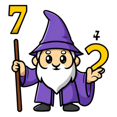 wizard holding number 5 sticker