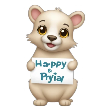Any animal holding a sign that has “Happy Birthday Priya” sticker