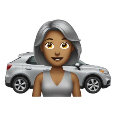 Woman drives grey car sticker